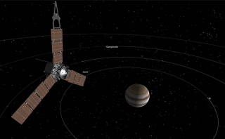 ▲「木星」とジュノー(想像図)NASA提供