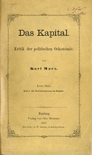 ▲カール・マルクスの「資本論」第1部、1867年初版
