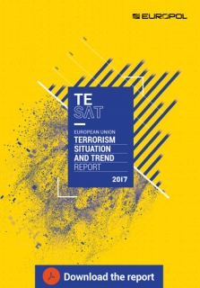 ▲ユーロポールの「2017年年次テロ報告書」(EUテロリズム状況と傾向リポート)