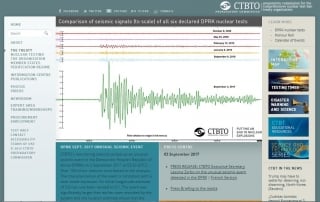 ▲北朝鮮過去6回の核実験による地震波の比較(包括的核実験禁止条約機関=CTBTOのHPから)