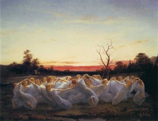 ▲スウェ―デンの画家ニルス・ブロメール作「草原のエルフたち」