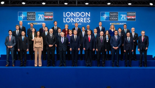 ▲ロンドンで開催されたNATO創設70周年の記念首脳会談(2019年12月4日、NATO公式サイトから)