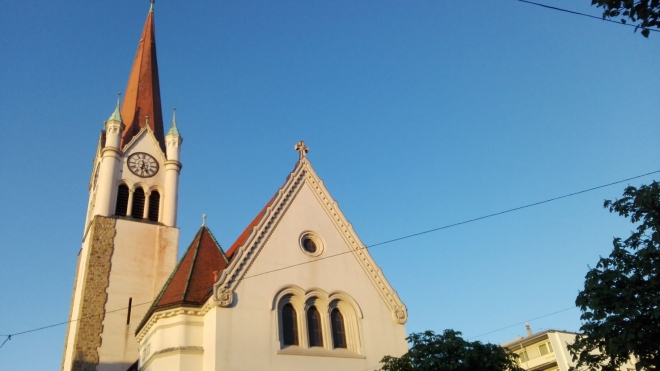 ▲ウィーン市内のカトリック教会の風景（2020年4月20日、撮影）
