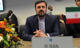 ▲在IAEAのガリブアバディ・イラン大使、IAEAに機密情報保全を要求（IRNA通信公式サイトから）