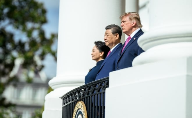 トランプ大統領と習近平夫妻 ホワイトハウスXより
