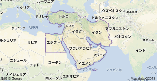 中東地図