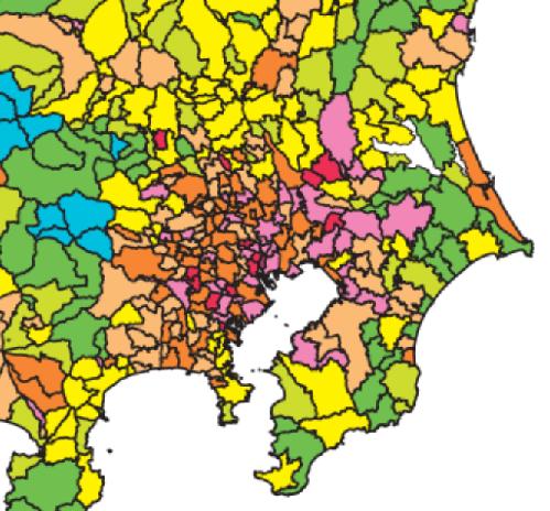 関東地方人口図